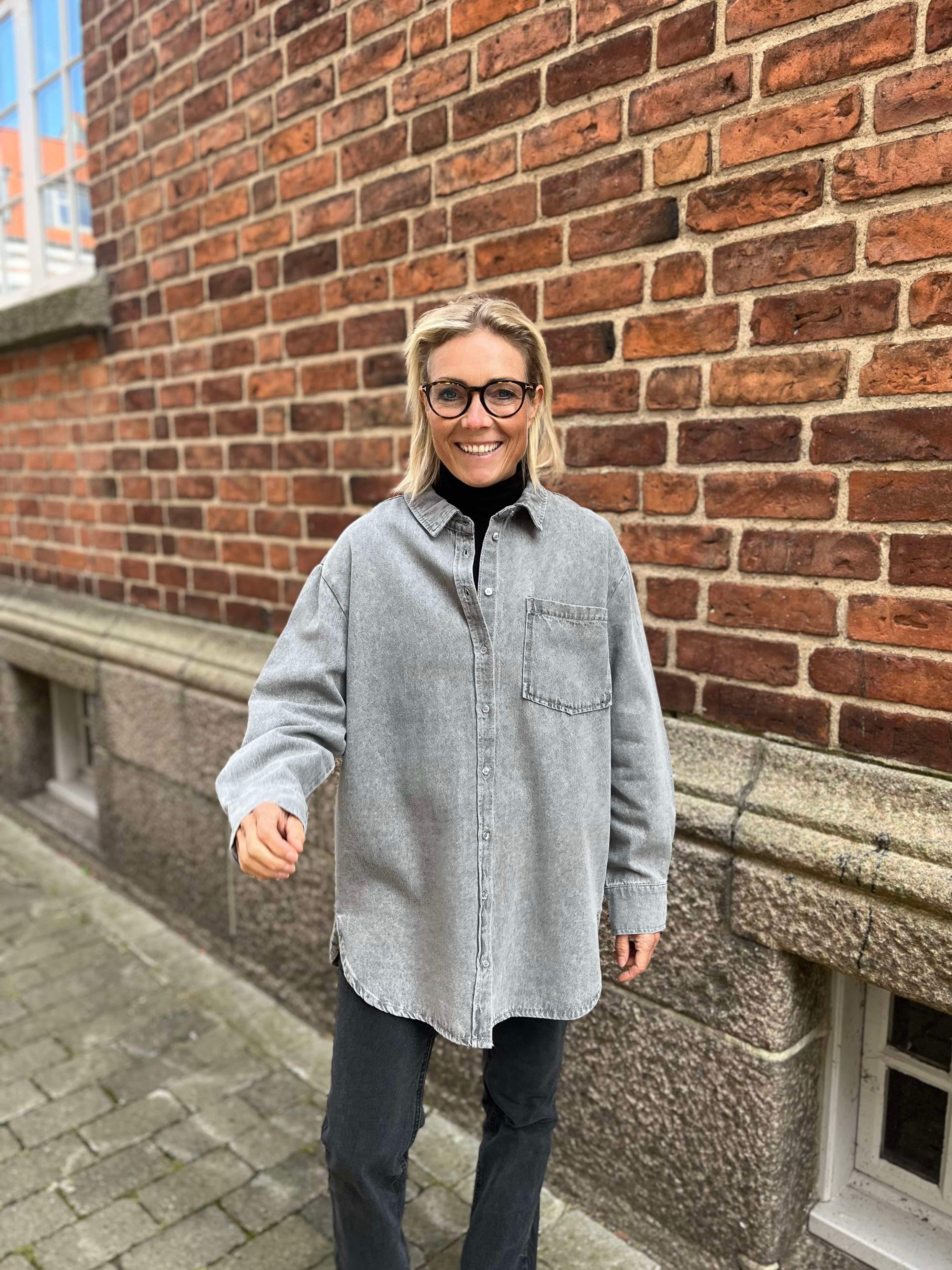 PCMAISIE Denim Shirt - Grey Denim